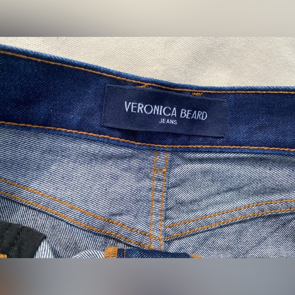 Veronica Beard Dark Blue Taylor Relaxed Fit Wide Leg Hi Rise Jeans EUC Casual - Picture 3 of 9
